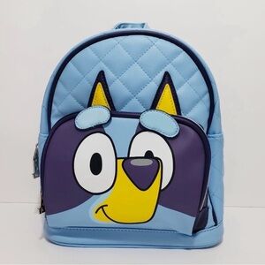 🆕 BBC Studio Disney Bluey Kids Women's Quilted Mini Backpack - Light Blue